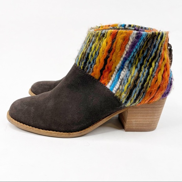 Toms Shoes - Toms Leila Suede & Yarn Bootie, Chocolate